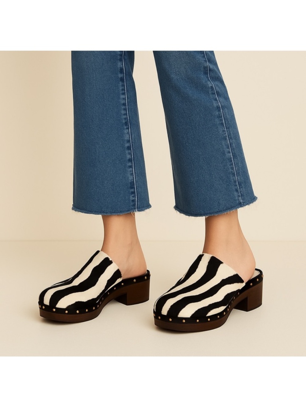 J. Crew Zebra Clog Mules